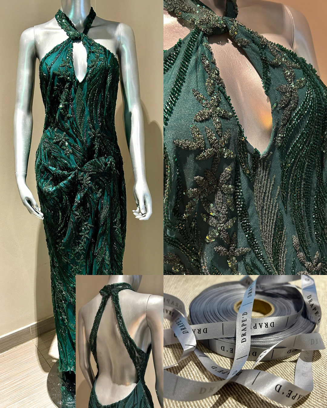 Jaynie green dress for hire in Cape Town