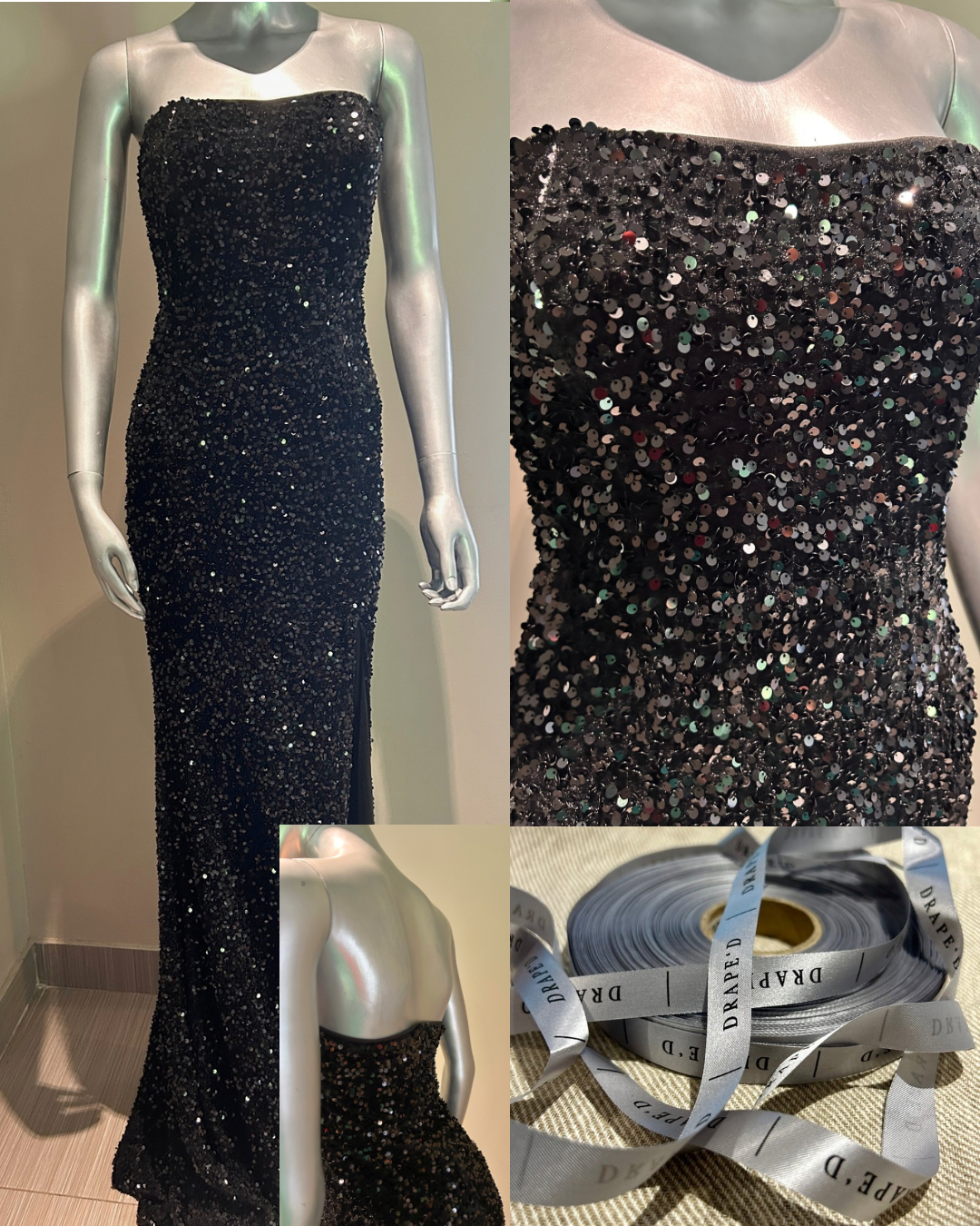 Juniper black dress for hire in Cape Town