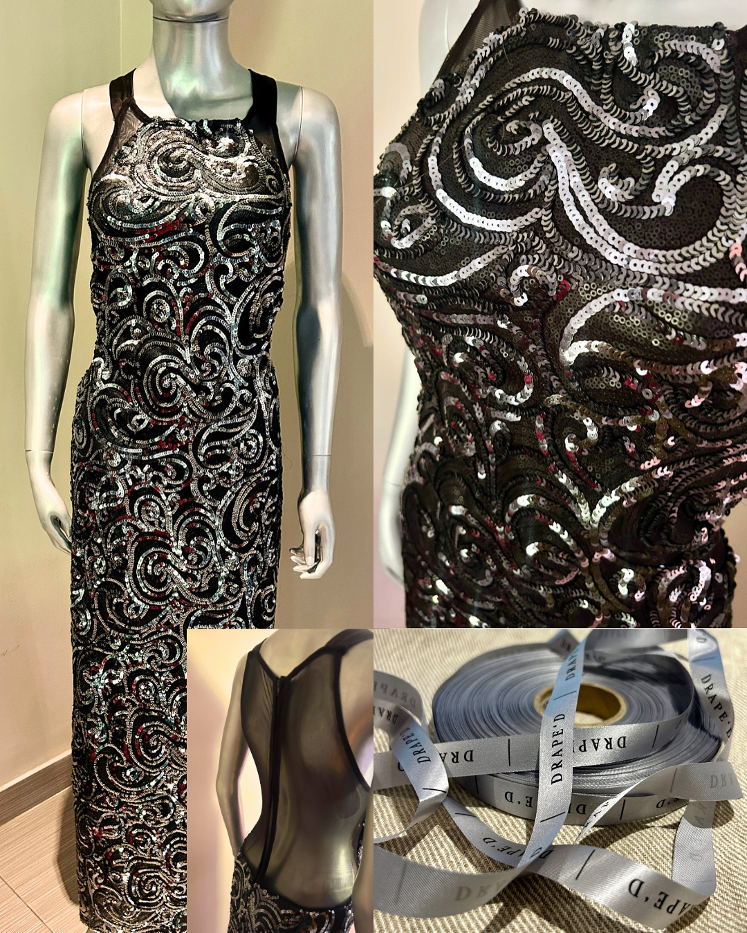 Reagan black dress for hire in Cape Town
