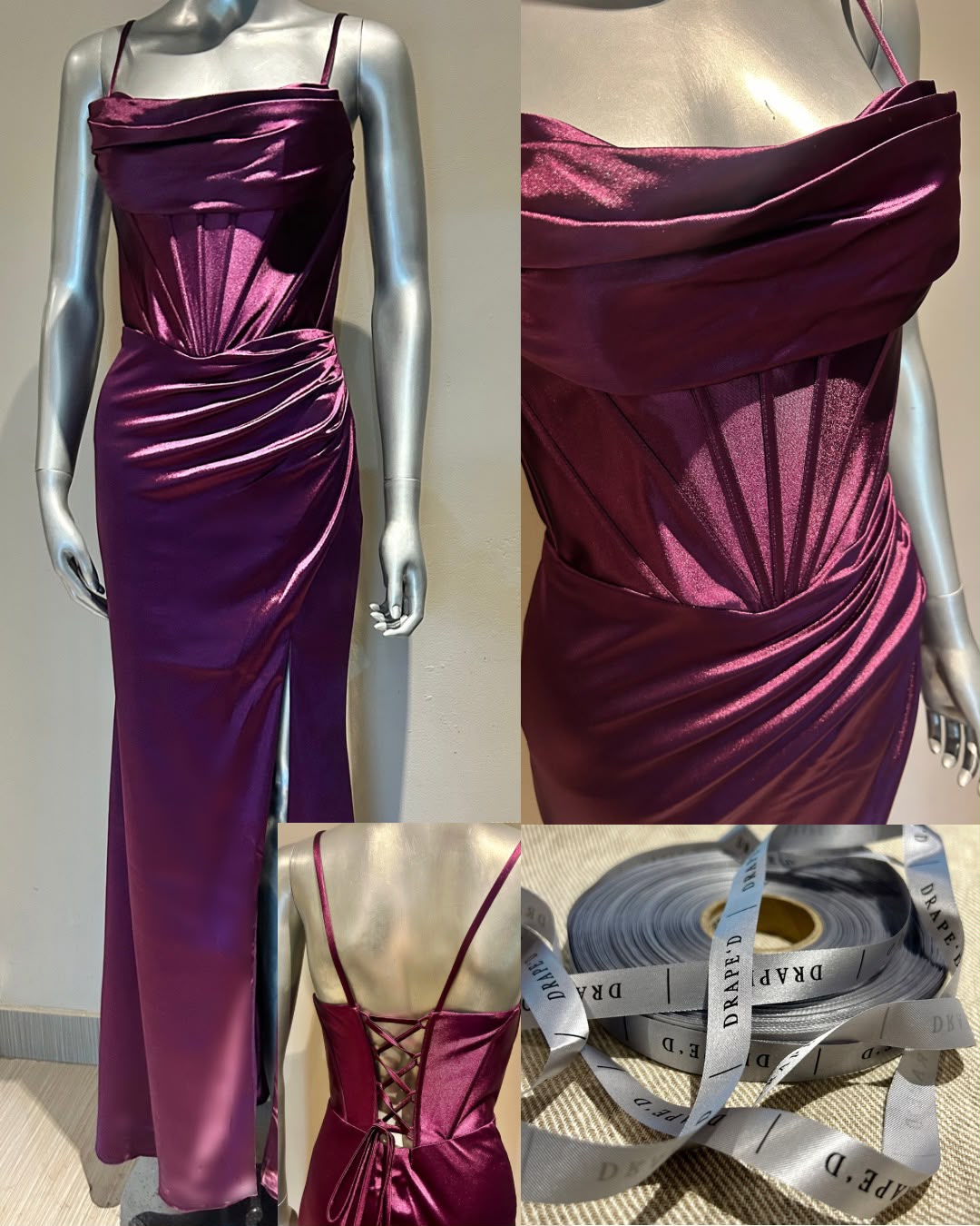 Chesney purple dress for hire in Cape Town